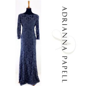 Adrianna Papell Lace Navy Gown